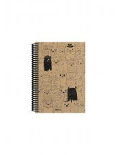 Orta Boy çizgisiz  Sert Kapaklı Desenli Kraft Defter 17 x 23 cm 100 yp - 4