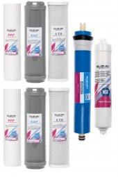 10 Inç Açık Kasa Su Arıtma Cihazı 1 Yıllık Tam Set Filtre Takımı (8 Filtre) thumbnail 1