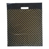 Naksan Takviyeli Kalın Desenli Çizgili Siyah Çanta Poşet Torba - 4 No - 40x50 Cm. - 50 Adetlik Paket - 3