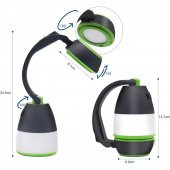 Dekoratif Outdoor Kamp Lambası Ledli Beyaz Işıklı El Feneri Işıldak Şarjlı Masa Gece Lamba Yeşil - 4