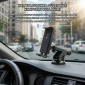 Polham Araç Içi Vantuzlu Torpido ve Cama Yapışan Tablet Tutucu, Teleskopik Tablet Tutucu thumbnail 7