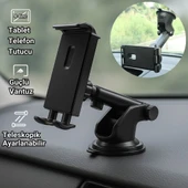 Polham Araç Içi Vantuzlu Torpido ve Cama Yapışan Tablet Tutucu, Teleskopik Tablet Tutucu thumbnail 6