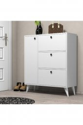 Mezza Ayakkabılık 6 Raflı 4 Kapaklı Beyaz Bella 1800 thumbnail 1