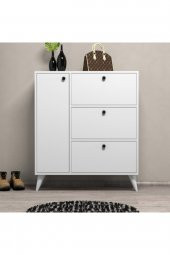 Mezza Ayakkabılık 6 Raflı 4 Kapaklı Beyaz Bella 1800 thumbnail 2