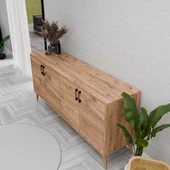 1670 Hera 180 Cm (AHŞAP AYAKLI) Modern Konsol Atlantik Çam thumbnail 3