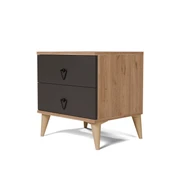 Mezza Versace 2 Çekmeceli Komodin Sepet - Antrasit 3638 thumbnail 5