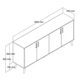 1670 Hera 180 Cm (AHŞAP AYAKLI) Modern Konsol Atlantik Çam thumbnail 2