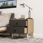 Mezza Versace 2 Çekmeceli Komodin Sepet - Antrasit 3638 thumbnail 3