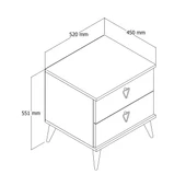 Mezza Versace 2 Çekmeceli Komodin Sepet - Antrasit 3638 thumbnail 2