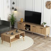 Mezza SET 1587-2076 EXXEN 180 CM TV ÜNİTESİ + EXXEN ORTA SEHPA - SEPET RENGİ - 1