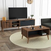 Mezza SET 1581-2070 EXXEN 180 CM TV ÜNİTESİ + EXXEN ORTA SEHPA - HAT-ANTRASİT RENGİ - 2