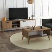 Mezza SET 1585-2074 EXXEN 180 CM TV ÜNİTESİ + EXXEN ORTA SEHPA - SEPET-BEYAZ RENGİ - 2