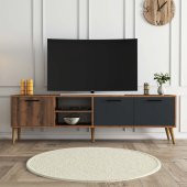 Mezza Exxen 180 cm (Ahşap Ayaklı) Tv Ünitesi Hat - Antrasit 1581 - 1