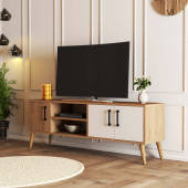 Mezza 1584 EXXEN 150 CM AHŞAP AYAKLI TV ÜNİTESİ SEPET-BEYAZ - 1