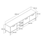 Mezza Aurora (Metal Ayaklı) Tv Ünitesi Hat Rengi 1592 - 4