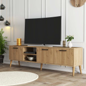 Mezza Exxen 180 cm (Ahşap Ayaklı) Tv Ünitesi Sepet Rengi 1587 - 1