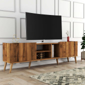 1340 Lotus 180 Cm (AHŞAP AYAKLI) Tv Ünitesi Hat Rengi - 1