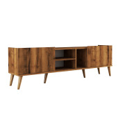 1340 Lotus 180 Cm (AHŞAP AYAKLI) Tv Ünitesi Hat Rengi - 4
