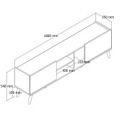 1340 Lotus 180 Cm (AHŞAP AYAKLI) Tv Ünitesi Hat Rengi - 5