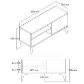 Mezza Retro Tv Ünitesi 90 Cm Sepet 1552 - 4
