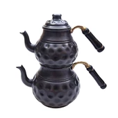 Nusnus Bakır Dilimli Büyük Çaydanlık Siyah No 2 NS-05058 - 1