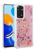 Xiaomi Redmi Note 12 4G Kılıf Sıvılı Simli Pullu Yüzüklü Standlı Lüx Silikon - 3