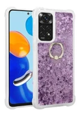 Xiaomi Redmi Note 12 4G Kılıf Sıvılı Simli Pullu Yüzüklü Standlı Lüx Silikon - 1
