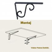 Raf Altı Raf Tutucu Ayak Ferforje Siyah 150x110 mm 2 ADET thumbnail 3