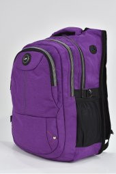 Elatae Unisex Ortopedik Çok Gözlü Günlük Seyahat Okul Sırt Çantası Mor 2237 thumbnail 6