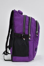 Elatae Unisex Ortopedik Çok Gözlü Günlük Seyahat Okul Sırt Çantası Mor 2237 thumbnail 7