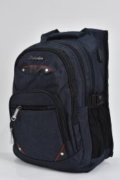 Elatae Unisex Ortopedik Çok Gözlü Günlük Seyahat Okul Sırt Çantası Lacivert 2225 thumbnail 6