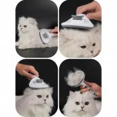 Nakres Kedi Köpek Tarağı Otomatik Temizlenen Tuşlu Evcil Hayvan Fırçası Kedi Köpek Tüy Kıl Toplama Tarağı - 1
