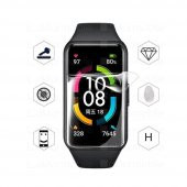 Huawei Band 6 İle Uyumlu Ön Darbe Emici Ekran Koruyucu Nano Cam (4 Adet) - 1