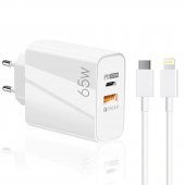 Winex 65W UsbA PD33W Quick Charger 3.0 Type-C to Lightning 2m Kablolu Hızlı Şarj Aleti Set - 1
