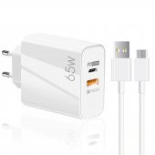 Winex 65W UsbA PD33W Quick Charger 3.0 UsbA to Micro 3m Kablolu Hızlı Şarj Aleti Set - 1