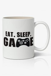 Eat Sleep Baskılı Kupa Bardak Baskılı Kahve Kupa Bardak - 1
