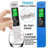 Tds & Ec Metre LCD Ekranlı LED Işıklı Taşınabilir Su Kalite Analiz Cihazı (MAVİ VEYA BEYAZ RENK) - 1