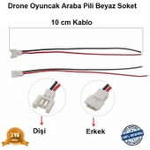 Jst Mx2.0 Drone Pili Soketi Beyaz Dişi Erkek 10 Cm Kablo - 1