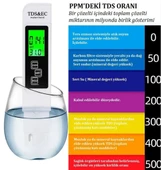 Tds & Ec Metre LCD Ekranlı LED Işıklı Taşınabilir Su Kalite Analiz Cihazı (MAVİ VEYA BEYAZ RENK) - 1