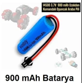 Siyah Soket Uzaktan Kumandalı Oyuncak Araba Pili 900 Mah 3.7v 14500 Li-ıon - 1