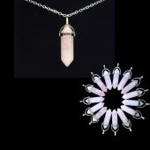 Kuvars Pembe Doğal Aşk Taşı Çivi Kolye ucu Erkek& Kadın Kolye (Hediye Kutulu) thumbnail 1