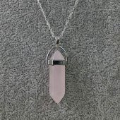 DY Kuvars Pembe Doğal Aşk Taşı Çivi Kolye ucu Erkek& Kadın Kolye (Hediye Kutulu) thumbnail 1