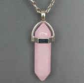 DY Kuvars Pembe Doğal Aşk Taşı Çivi Kolye ucu Erkek& Kadın Kolye (Hediye Kutulu) thumbnail 1