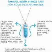 Day TURKUAZ (Firuze) TAŞI Erkek Kadın Uniex KOLYE ÇİVİ ŞEKLİNDE DOĞALTAŞ KOLYE (Hediye Kutulu) - 3