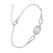 Baget Zirkon Taşlı Trapez Model 925 Ayar Gümüş Kadın Bileklik thumbnail 1