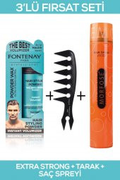 Fontenay Saç Şekillendirici Pudra Toz Wax Matt Effect + Şekil Tarağı + Saç Spreyi 3lü Set - 1