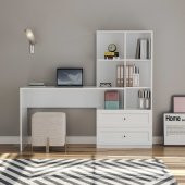 Zenio Side Çalışma Masası Çekmeceli Beyaz - 1
