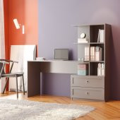 Zenio Side Çalışma Masası Kitaplıklı Çekmeceli - Antrasit - 2
