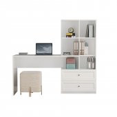 Zenio Side Çalışma Masası Çekmeceli Beyaz - 3
