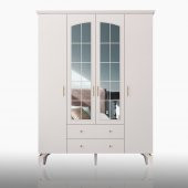 Zenio Rose Yeni Plus 4 Kapak 2 Çekmeceli Yüksek Ayaklı - Beyaz - 2